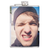 FotoCollage - Stellen Sie Ihr Gesicht auf Flachmann (Vorderseite)