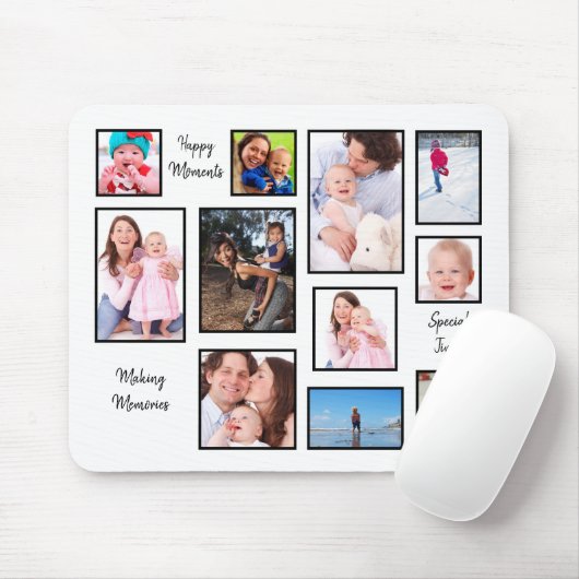 Fotocollage Typografie Special Times White Mousepad (Mit Mouse)