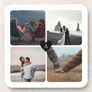 FotoCollage und Monogramm Getränkeuntersetzer