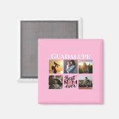FotoCollage und Name der Mama Rosa Magnet (Vorderseite/Rückseite)