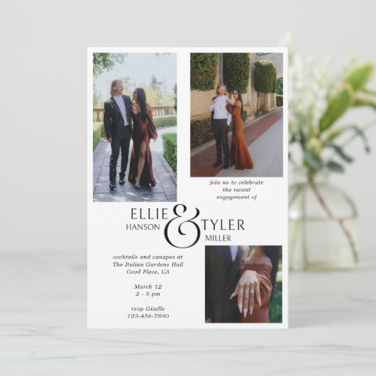 FotoCollage und überdimensionierte Ampersand-Verlo Einladung (Stehend Vorderseite)