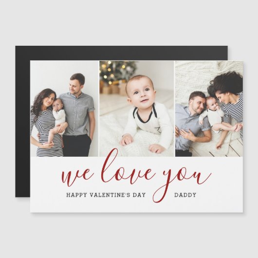 Fotocollage Valentinstag Magnetkarte (Vorne/Hinten)