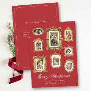 Fotocollage Vintage Goldrahmen Erbstück Elegant Feiertagskarte