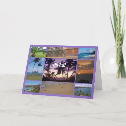 FotoCollage von Oahu, Hawaii Karte (Vorderseite)