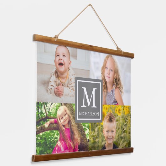FotoCollage Wandteppich Mit Holzrahmen (Gewinkelt)