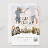 FotoCollage White Print oder Digital Wedding Invi Einladung (Vorderseite)