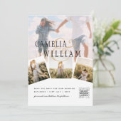 FotoCollage White Print oder Digital Wedding Invi Einladung (Stehend Vorderseite)