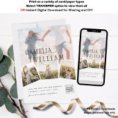 FotoCollage White Print oder Digital Wedding Invi Einladung