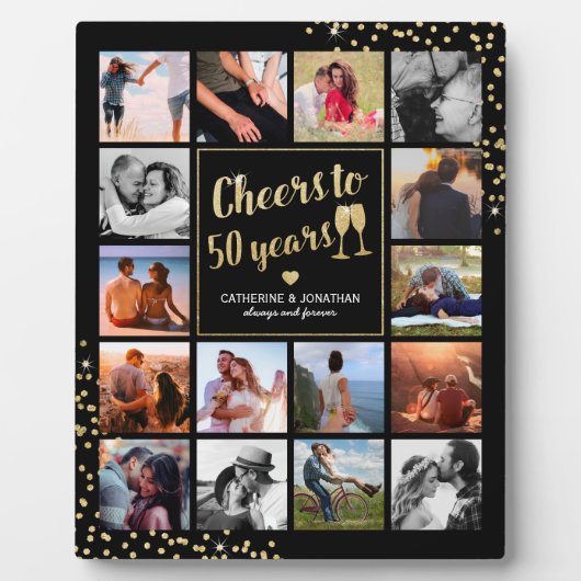 FotoCollage zum 50. Hochzeitstag Fotoplatte (Vorderseite)