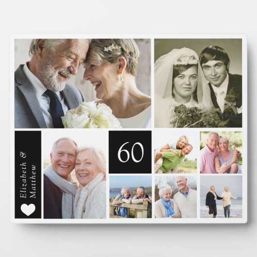 FotoCollage zum 60. Hochzeitstag Fotoplatte (Vorderseite)