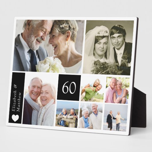 FotoCollage zum 60. Hochzeitstag Fotoplatte (Seite)