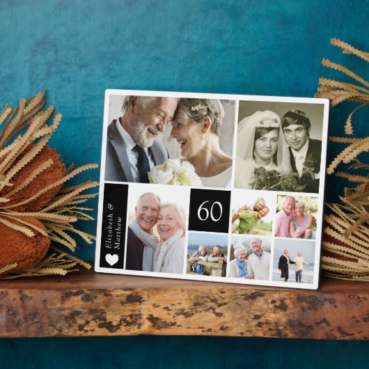 FotoCollage zum 60. Hochzeitstag Fotoplatte (Seite)