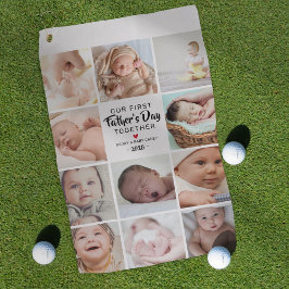 FotoCollage zum ersten Vatertag Golfhandtuch