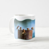Fotodesign Spatzen-Meeting geschwungen umrandet Kaffeetasse (Vorderseite Links)