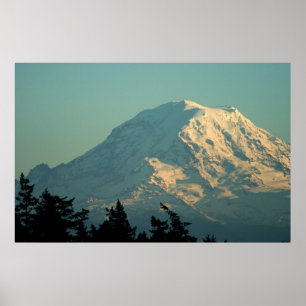 Fotodruck:  Winter der Mount Rainier Poster