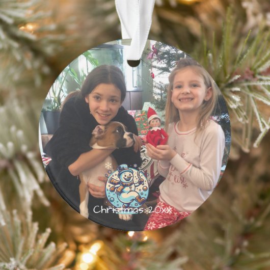 Fotofestival mit Tanzschneemann hinzufügen Ornament (Baum)