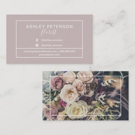 Fotofloristen-Rahmentypographie Visitenkarte (Vorne/Hinten)