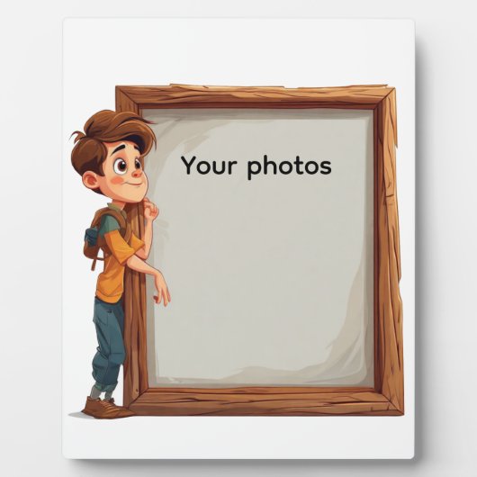 Fotoframe-Design mit Jungen - Heb deinen Moment Fotoplatte (Vorderseite)