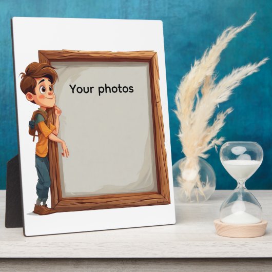 Fotoframe-Design mit Jungen - Heb deinen Moment Fotoplatte (Seite)