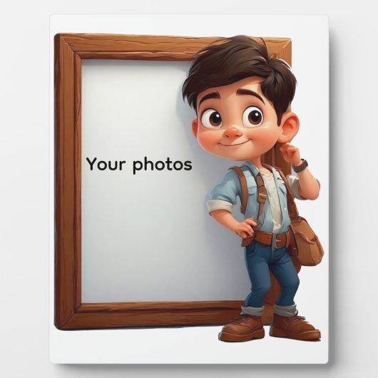 Fotoframe-Design mit Jungen - Heb deinen Moment Fotoplatte (Vorderseite)