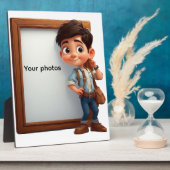 Fotoframe-Design mit Jungen - Heb deinen Moment Fotoplatte (Seite)