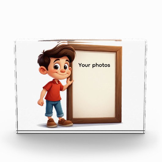 Fotoframe-Design mit Jungen - Heb deinen Moment ho Fotoblock (Vorderseite)