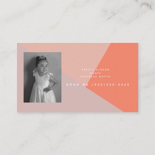 Fotogeschäft Drei-Tone-Blush-Colorblock Visitenkarte (Rückseite)