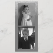 Fotogeschäft Silberes Glitzer Graues Logo  Menükarte (Rückseite)