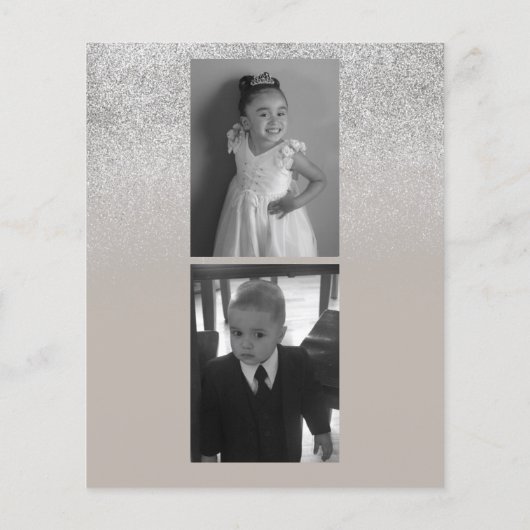 Fotogeschäft Silver Glitzer Your Logo Menu (Rückseite)