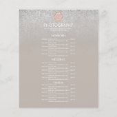 Fotogeschäft Silver Glitzer Your Logo Menu (Vorderseite)