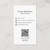 Fotograf 2 Fotos Benutzerdefinierte Icons QR Code  Visitenkarte (Rückseite)