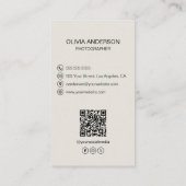 Fotograf 2 Fotos Ersetzbare Icons QR Code Visitenkarte (Rückseite)