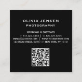 Fotograf 4 Fotos QR Code Social Media Quadratische Visitenkarte (Rückseite)