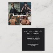 Fotograf 4 Fotos Quadratische Visitenkarte (Vorne/Hinten)