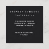 Fotograf 4 Fotos Square Business Card Quadratische Visitenkarte (Rückseite)