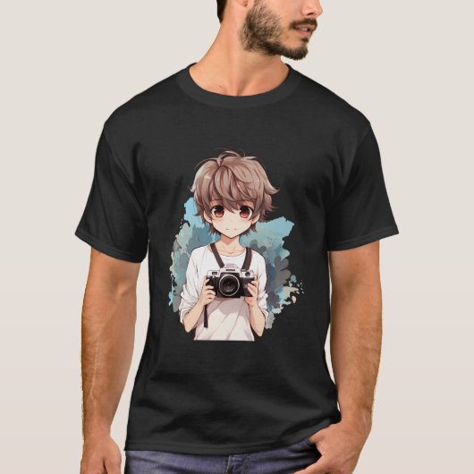 Fotograf Anime Boy Foto Camera T-Shirt (Vorderseite)