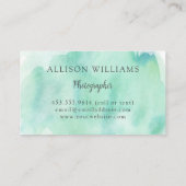 Fotograf Aqua Watercolor-Kamera Visitenkarte (Rückseite)