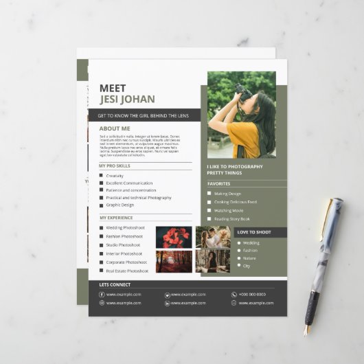 Fotograf auf meiner Seite (Vorderseite/Rückseite Beispiel)