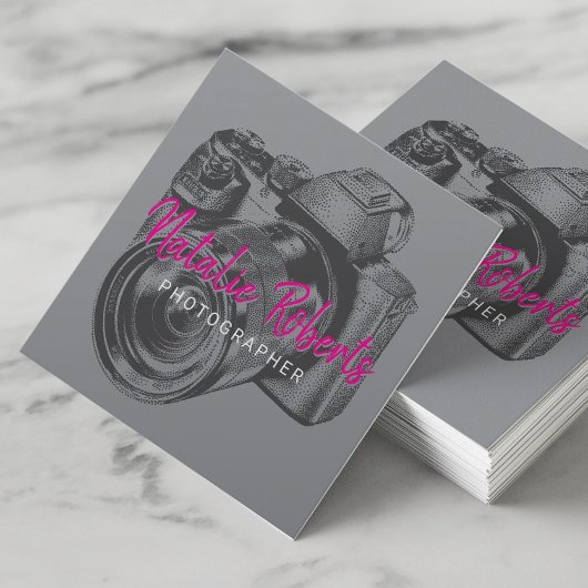 Fotograf Beruflich Camera Fotografy Quadratische Visitenkarte