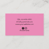 Fotograf Beruflich rosa Fotografie Visitenkarte (Rückseite)