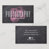 Fotograf Beruflich rosa Kamerakartine Visitenkarte (Vorne/Hinten)