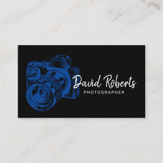 Fotograf Berufliche Fotografie Dunkel Visitenkarte (Vorderseite)