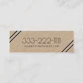 Fotograf Black Corner Line Kraft Papierkarte Mini Visitenkarte (Rückseite)