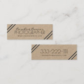 Fotograf Black Corner Line Kraft Papierkarte Mini Visitenkarte (Vorne/Hinten)