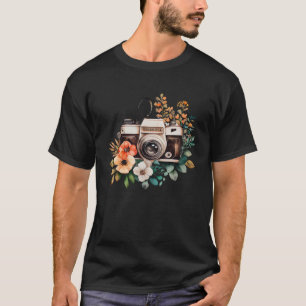 Fotograf Blumen Wasserfarbe Vintage Kamera Foto T-Shirt