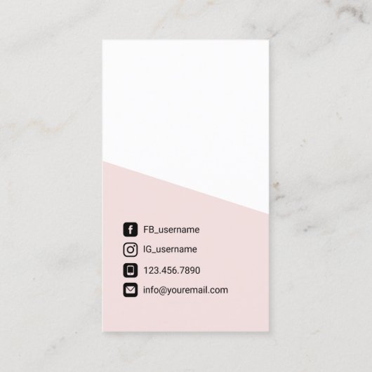 Fotograf Blush Pink Kamera Fotografie Visitenkarte (Rückseite)