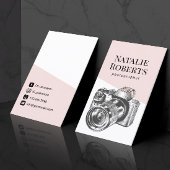 Fotograf Blush Pink Kamera Fotografie Visitenkarte
