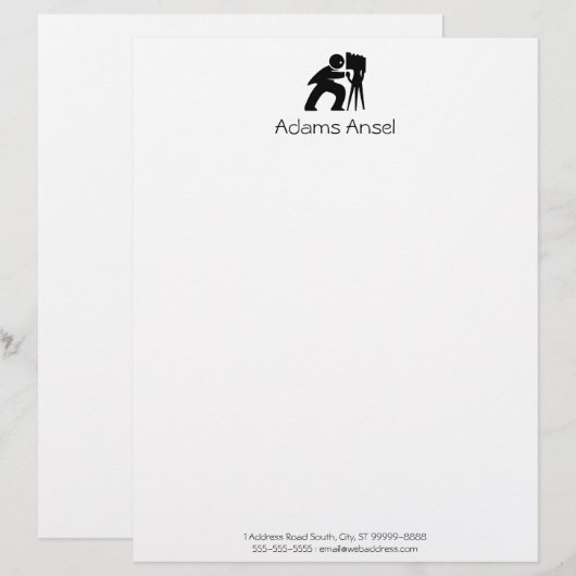 Fotograf Briefbogen (Vorne/Hinten)