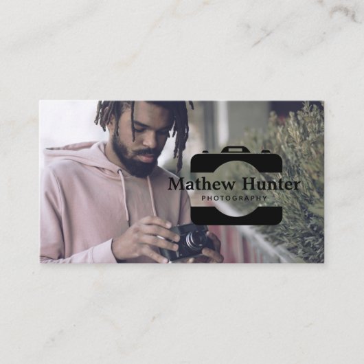 Fotograf Camera Custom Foto Business Card Visitenkarte (Vorderseite)
