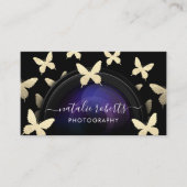 Fotograf Camera Gold Butterflies Fotografie Visitenkarte (Vorderseite)
